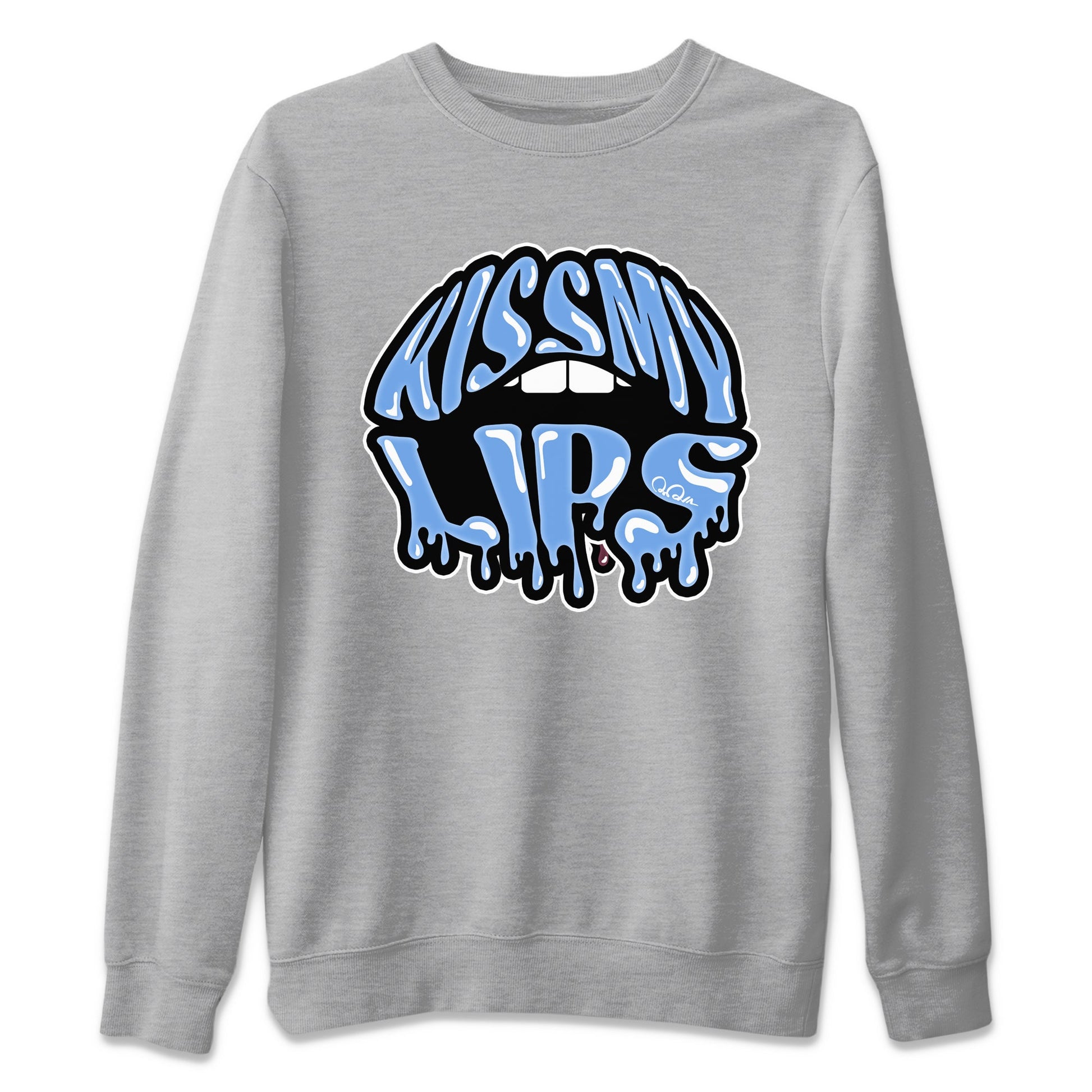 Air Jordan 1 Retro High OG UNC Toe Shirt to match Jordans Kiss My Lips Sneaker Tees AJ1 High OG UNC Toe SNRT Sneaker Release Tees Crew Neck T-Shirts Heather Grey 2