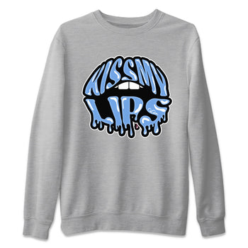 Air Jordan 1 Retro High OG UNC Toe Shirt to match Jordans Kiss My Lips Sneaker Tees AJ1 High OG UNC Toe SNRT Sneaker Release Tees Crew Neck T-Shirts Heather Grey 2