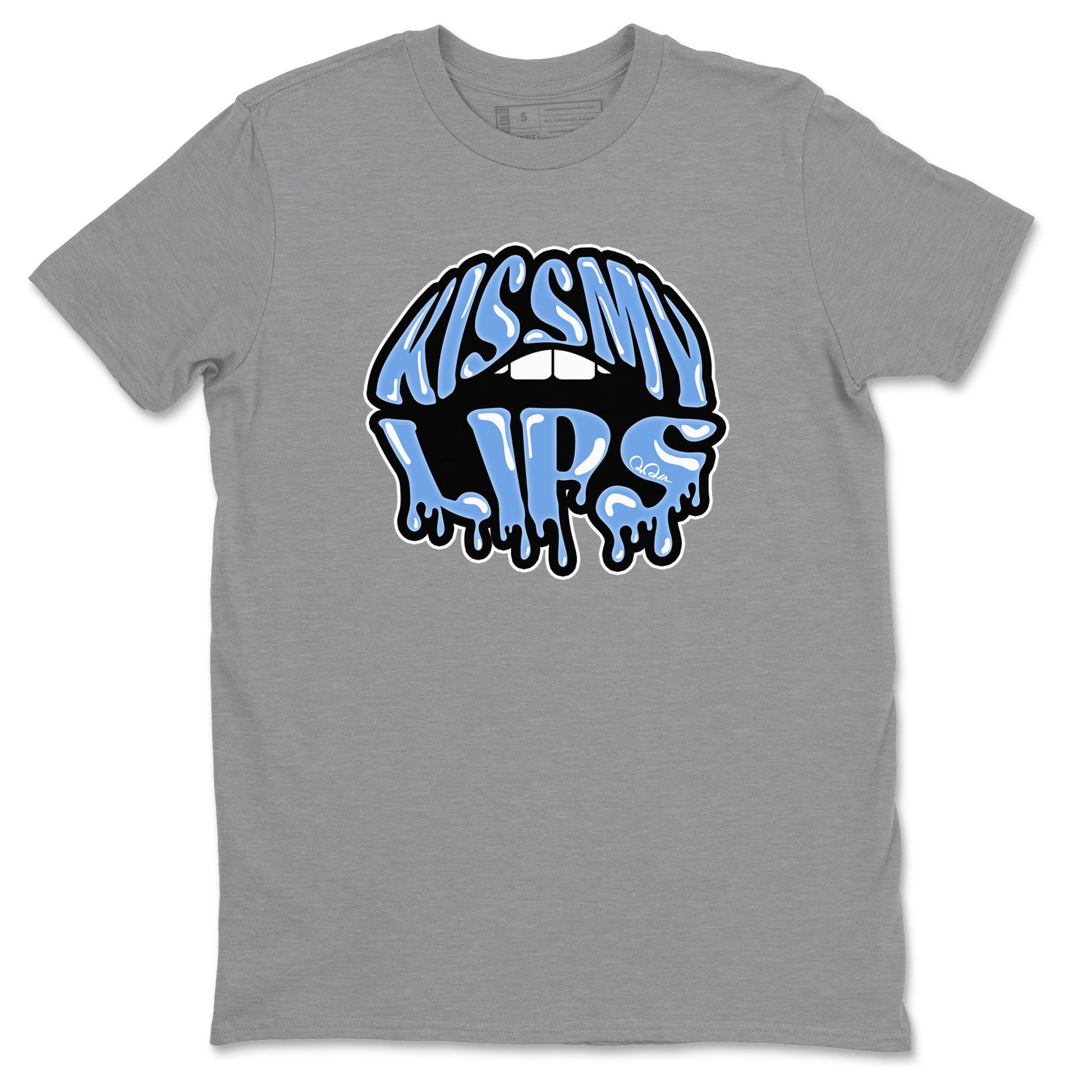Air Jordan 1 Retro High OG UNC Toe Shirt to match Jordans Kiss My Lips Sneaker Tees AJ1 High OG UNC Toe SNRT Sneaker Release Tees Crew Neck T-Shirts Heather Grey 2