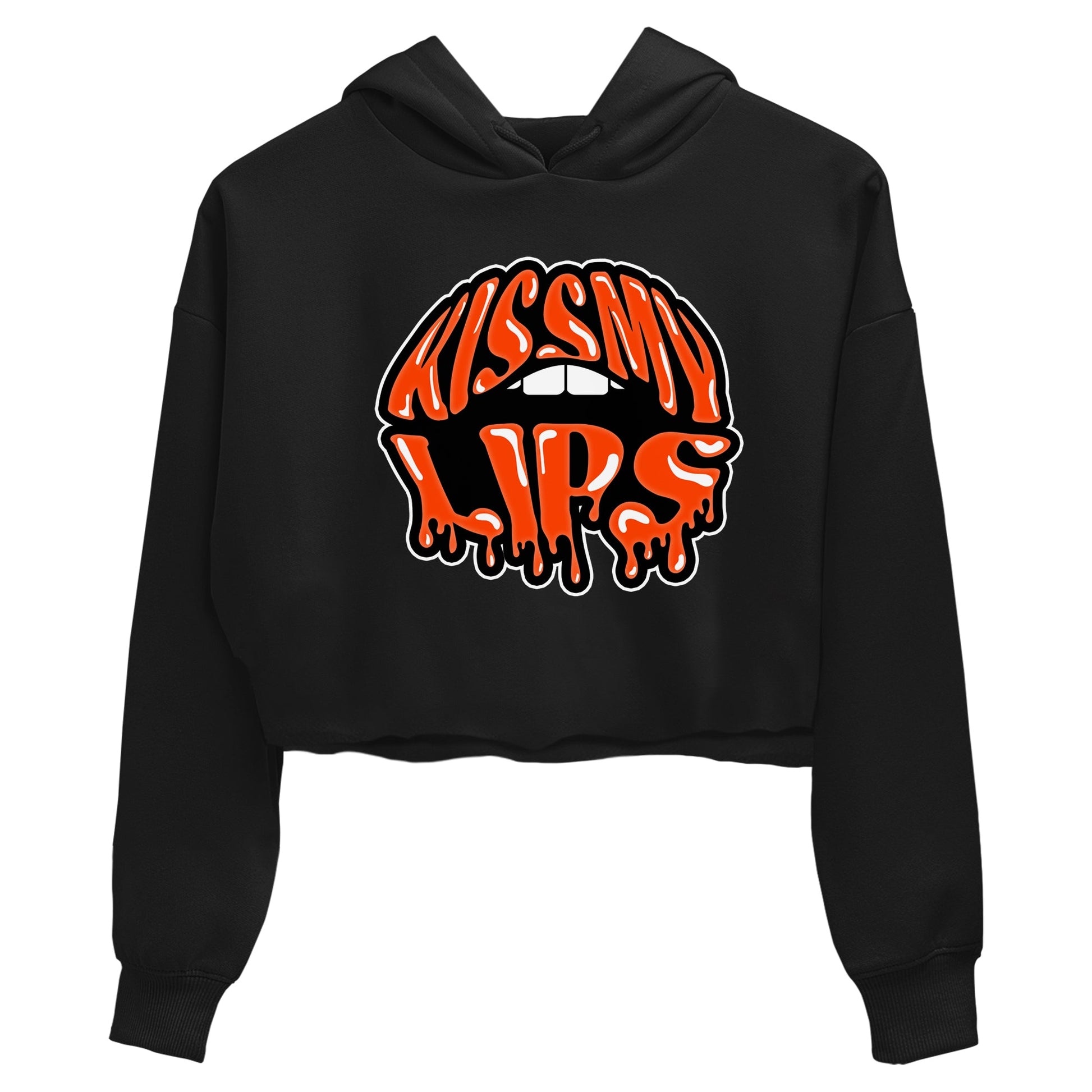 Air Jordan 12 Brilliant Orange Sneaker Match Tees Kiss My Lips Sneaker Tees AJ12 Brilliant Orange Sneaker Release Tees Women's Shirts Black 2