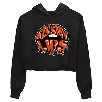 Air Jordan 12 Brilliant Orange Sneaker Match Tees Kiss My Lips Sneaker Tees AJ12 Brilliant Orange Sneaker Release Tees Women's Shirts Black 2