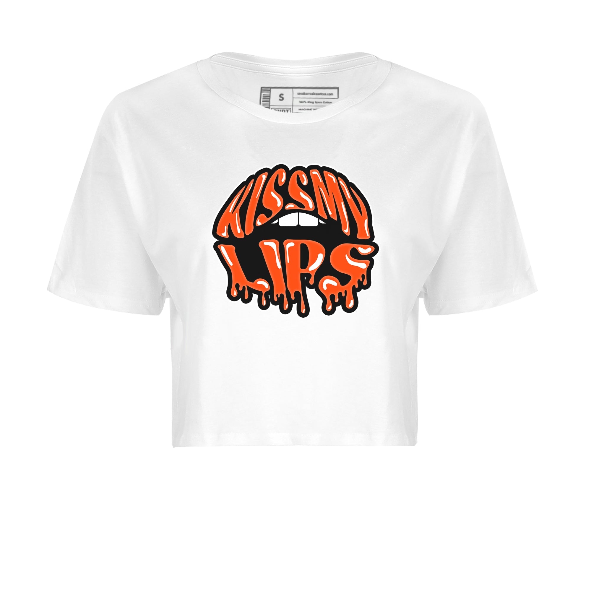 Air Jordan 12 Brilliant Orange Sneaker Match Tees Kiss My Lips Sneaker Tees AJ12 Brilliant Orange Sneaker Release Tees Women's Shirts White 2