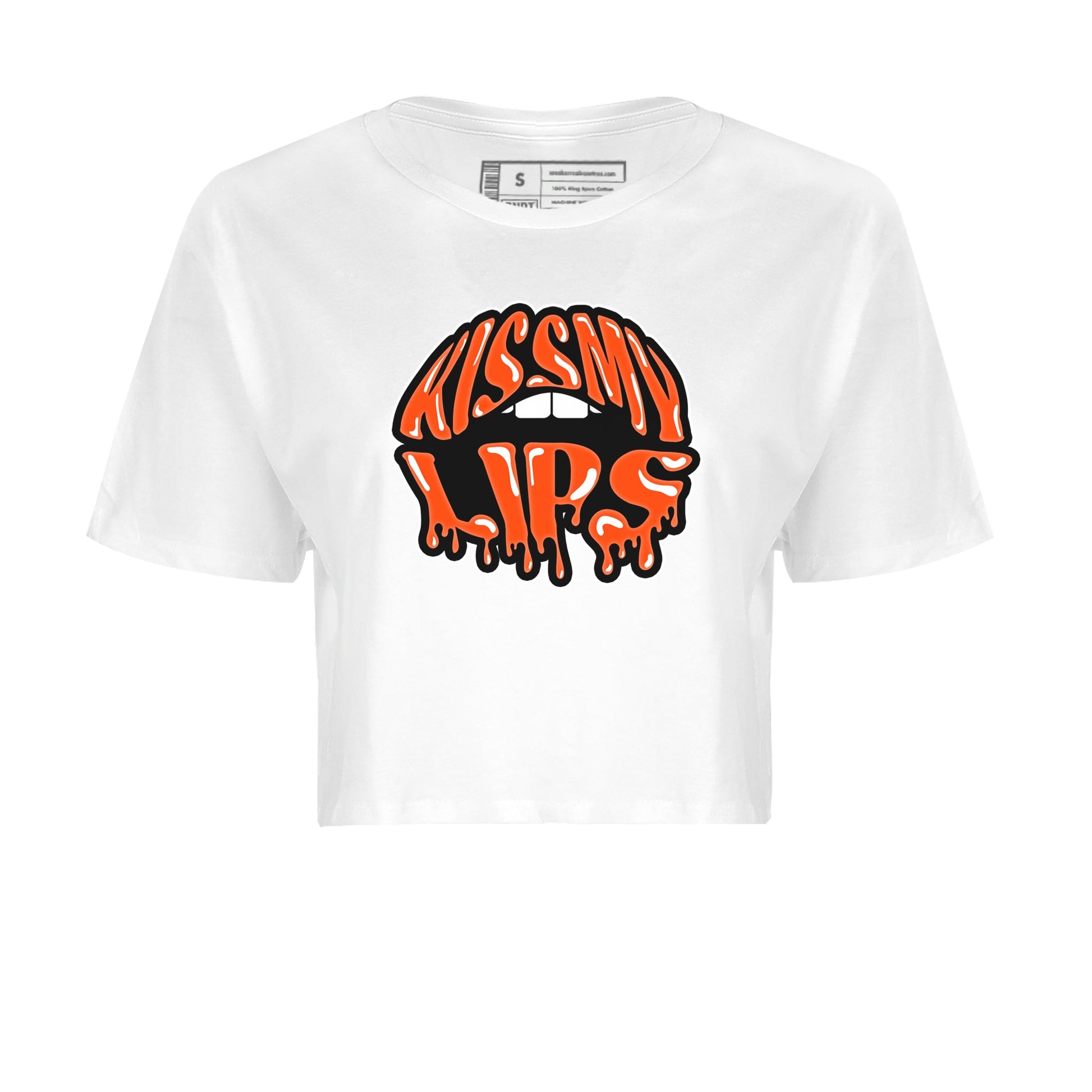 Air Jordan 12 Brilliant Orange Sneaker Match Tees Kiss My Lips Sneaker Tees AJ12 Brilliant Orange Sneaker Release Tees Women's Shirts White 2