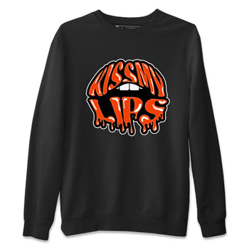 Air Jordan 12 Brilliant Orange Sneaker Match Tees Kiss My Lips Sneaker Tees AJ12 Brilliant Orange Sneaker Release Tees Unisex Shirts Black 2