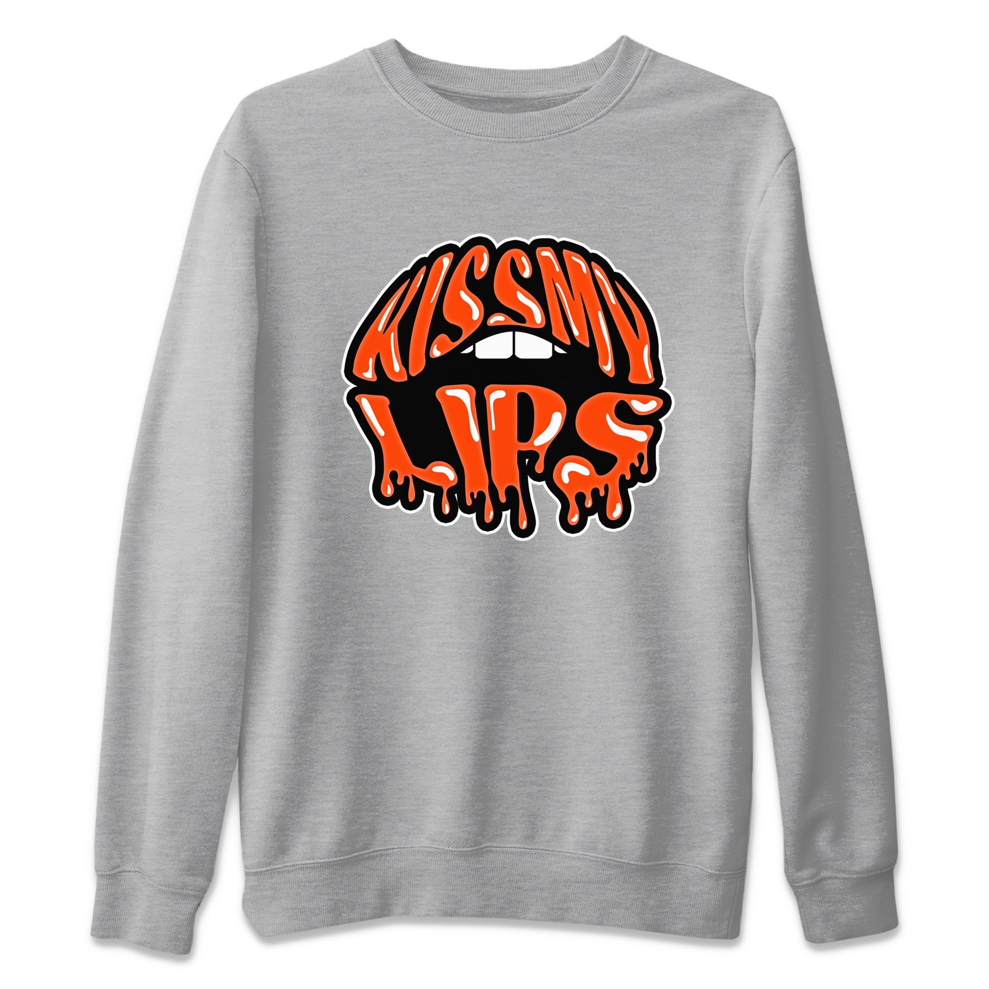Air Jordan 12 Brilliant Orange Sneaker Match Tees Kiss My Lips Sneaker Tees AJ12 Brilliant Orange Sneaker Release Tees Unisex Shirts Heather Grey 2