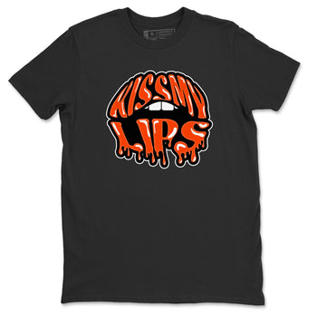 Air Jordan 12 Brilliant Orange Sneaker Match Tees Kiss My Lips Sneaker Tees AJ12 Brilliant Orange Sneaker Release Tees Unisex Shirts Black 2