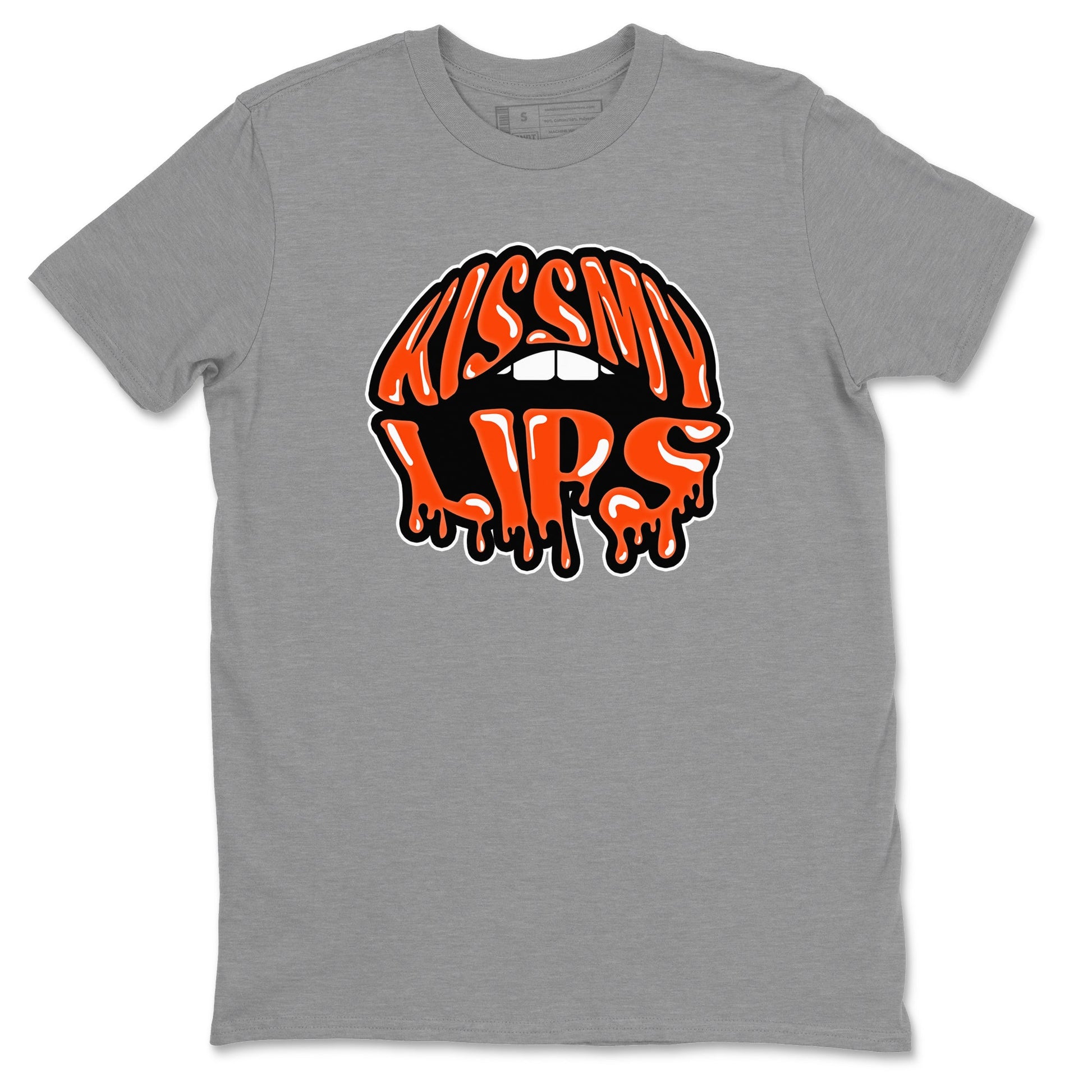 Air Jordan 12 Brilliant Orange Sneaker Match Tees Kiss My Lips Sneaker Tees AJ12 Brilliant Orange Sneaker Release Tees Unisex Shirts Heather Grey 2