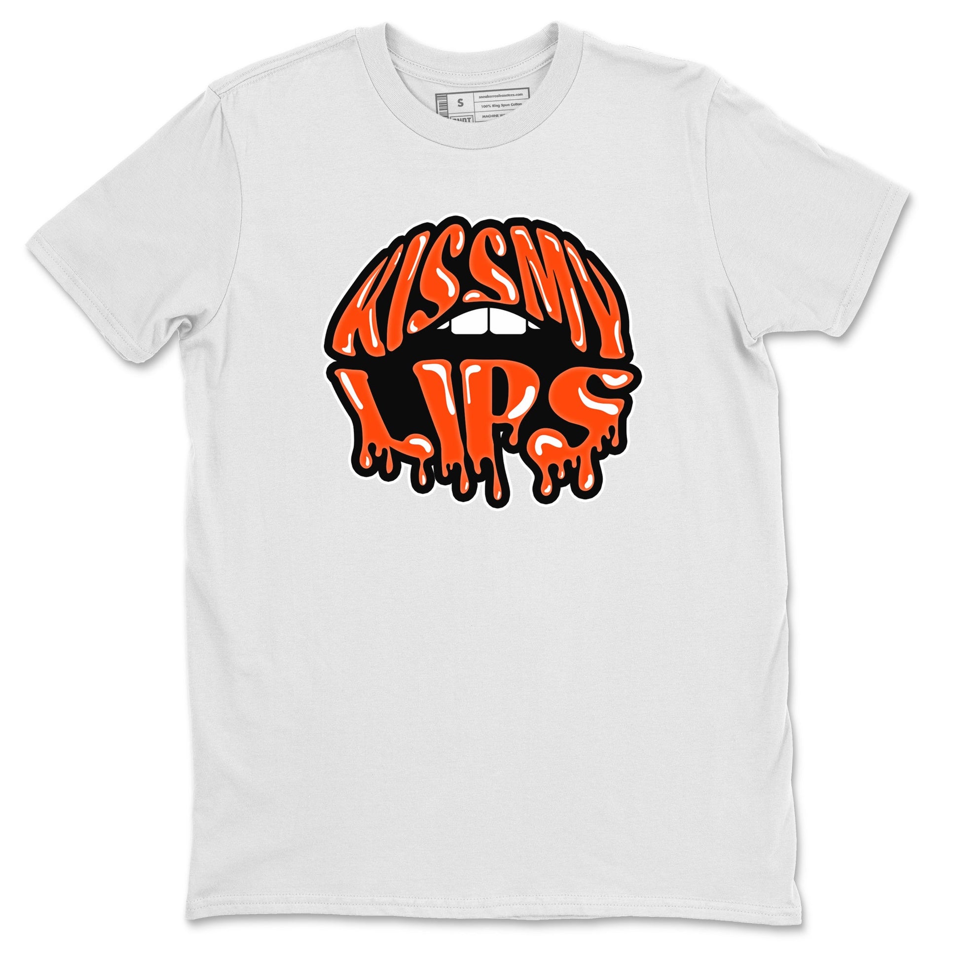 Air Jordan 12 Brilliant Orange Sneaker Match Tees Kiss My Lips Sneaker Tees AJ12 Brilliant Orange Sneaker Release Tees Unisex Shirts White 2