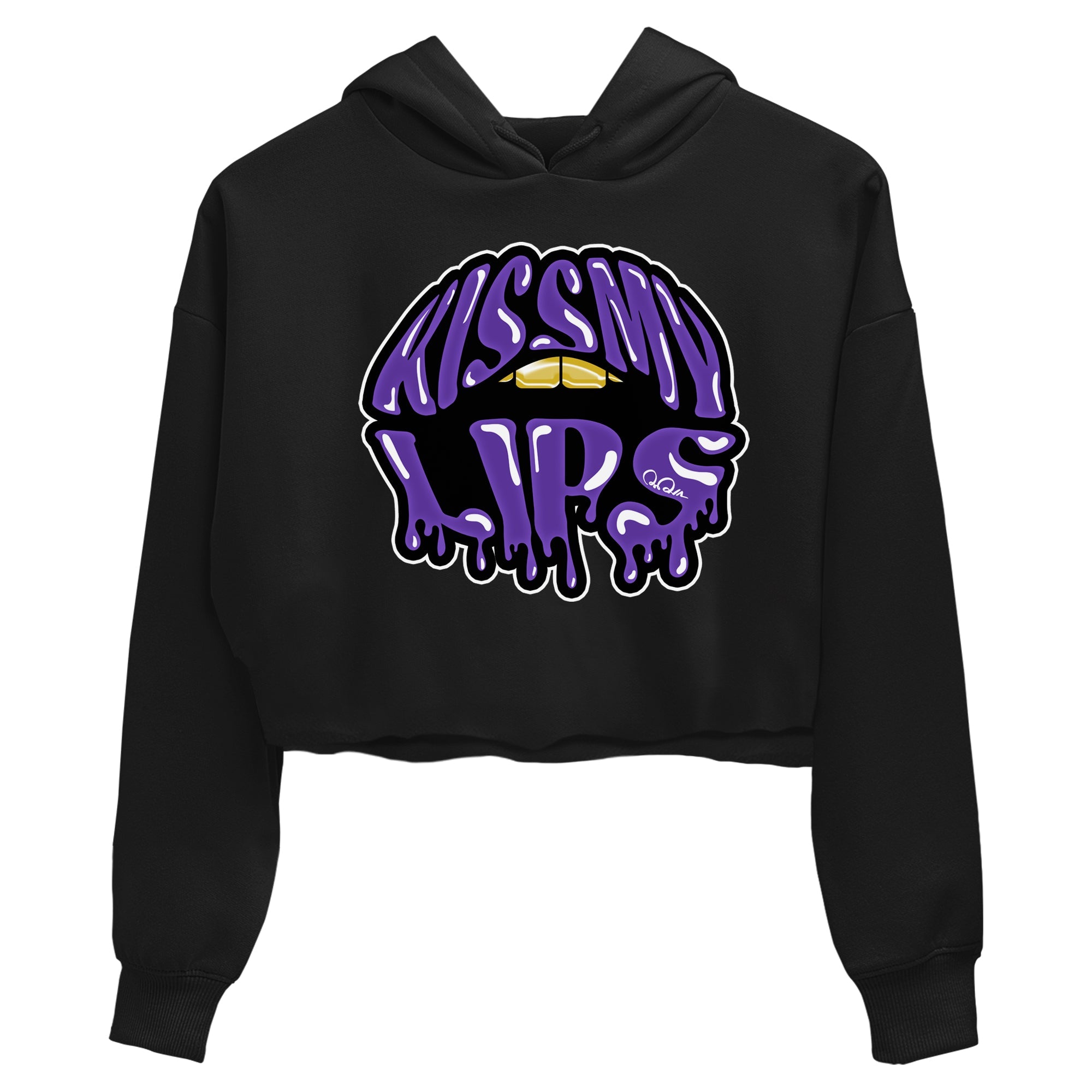 Air Jordan 12 Field Purple Sneaker Match Tees Kiss My Lips Sneaker Tees AJJordan 12 Lakers Sneaker Release Tees Women's Shirts Black 2