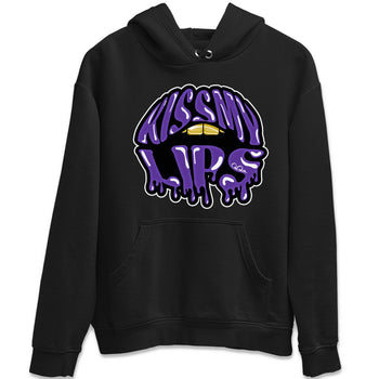 Air Jordan 12 Field Purple Sneaker Match Tees Kiss My Lips Sneaker Tees AJJordan 12 Lakers Sneaker Release Tees Unisex Shirts Black 2