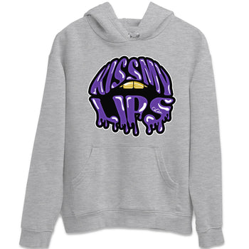 Air Jordan 12 Field Purple Sneaker Match Tees Kiss My Lips Sneaker Tees AJJordan 12 Lakers Sneaker Release Tees Unisex Shirts Heather Grey 2