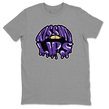 Air Jordan 12 Field Purple Sneaker Match Tees Kiss My Lips Sneaker Tees AJJordan 12 Lakers Sneaker Release Tees Unisex Shirts Heather Grey 2