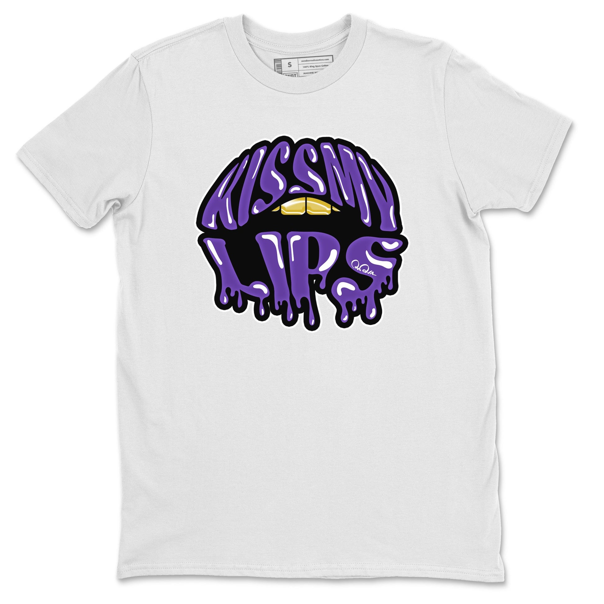 Air Jordan 12 Field Purple Sneaker Match Tees Kiss My Lips Sneaker Tees AJJordan 12 Lakers Sneaker Release Tees Unisex Shirts White 2