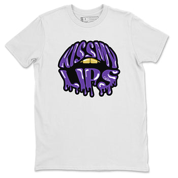 Air Jordan 12 Field Purple Sneaker Match Tees Kiss My Lips Sneaker Tees AJJordan 12 Lakers Sneaker Release Tees Unisex Shirts White 2