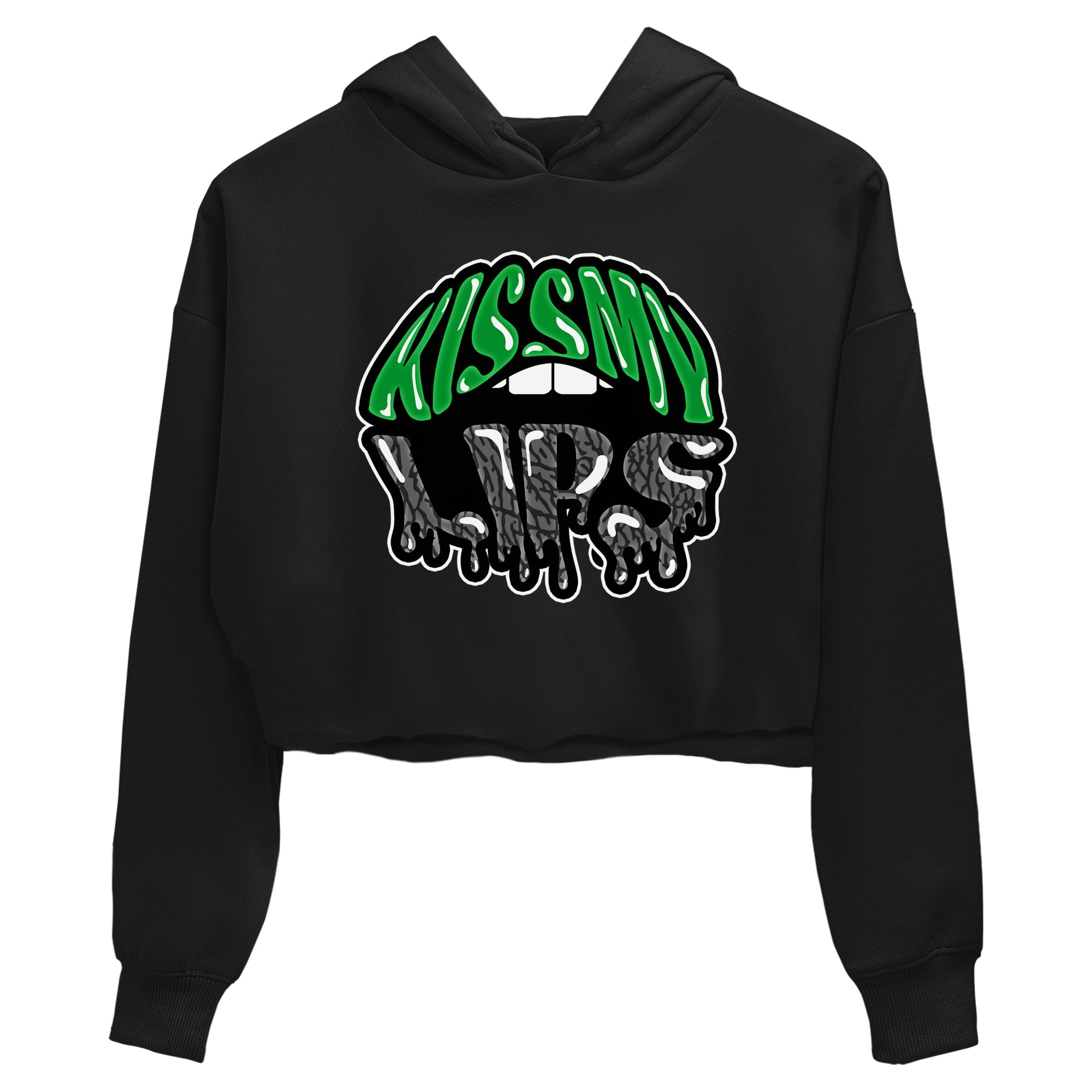 Air Jordan 3 Lucky Green Sneaker Match Tees Kiss My Lips Sneaker Tees AJ3 Lucky Green Sneaker Release Tees Women's Shirts Black 2