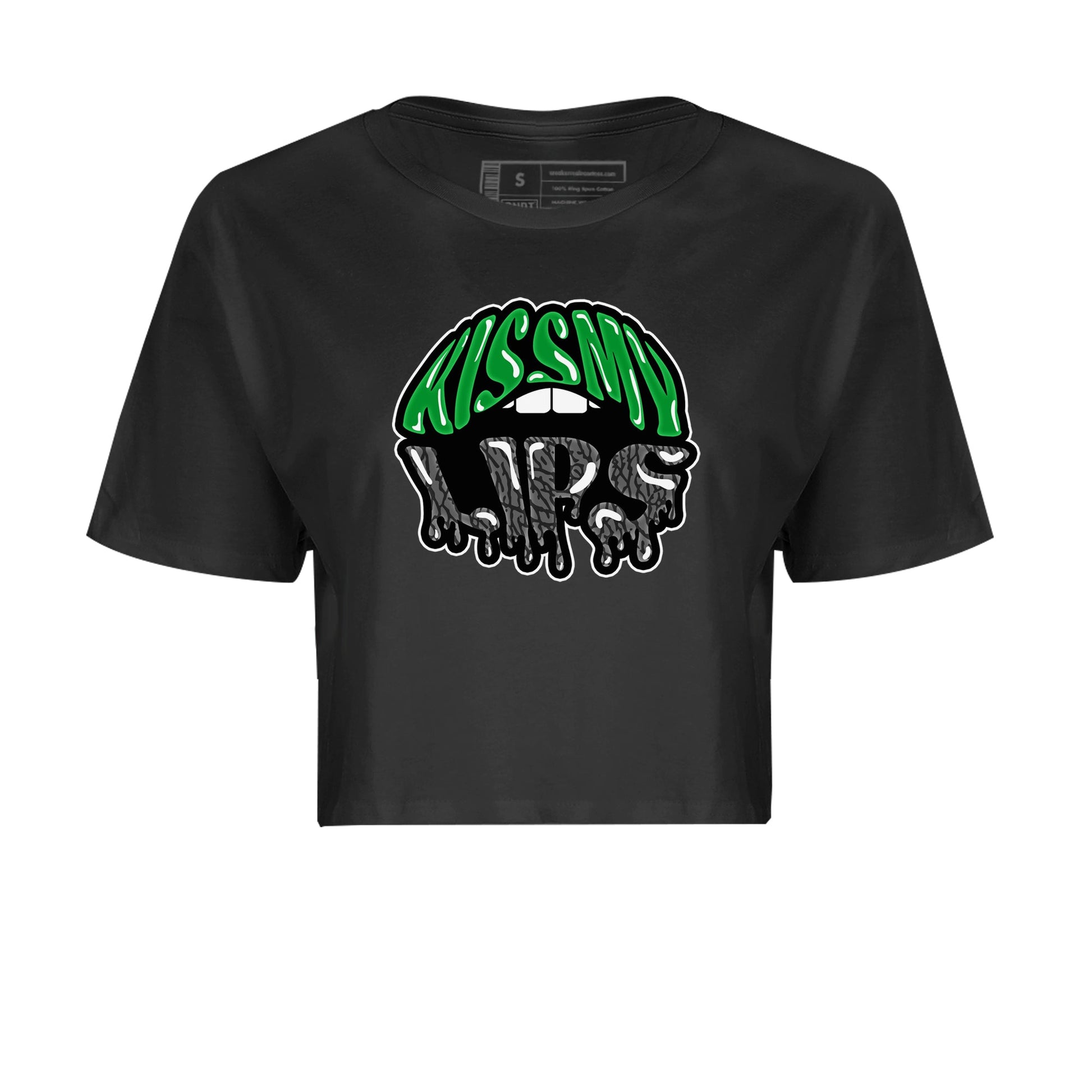 Air Jordan 3 Lucky Green Sneaker Match Tees Kiss My Lips Sneaker Tees AJ3 Lucky Green Sneaker Release Tees Women's Shirts Black 2