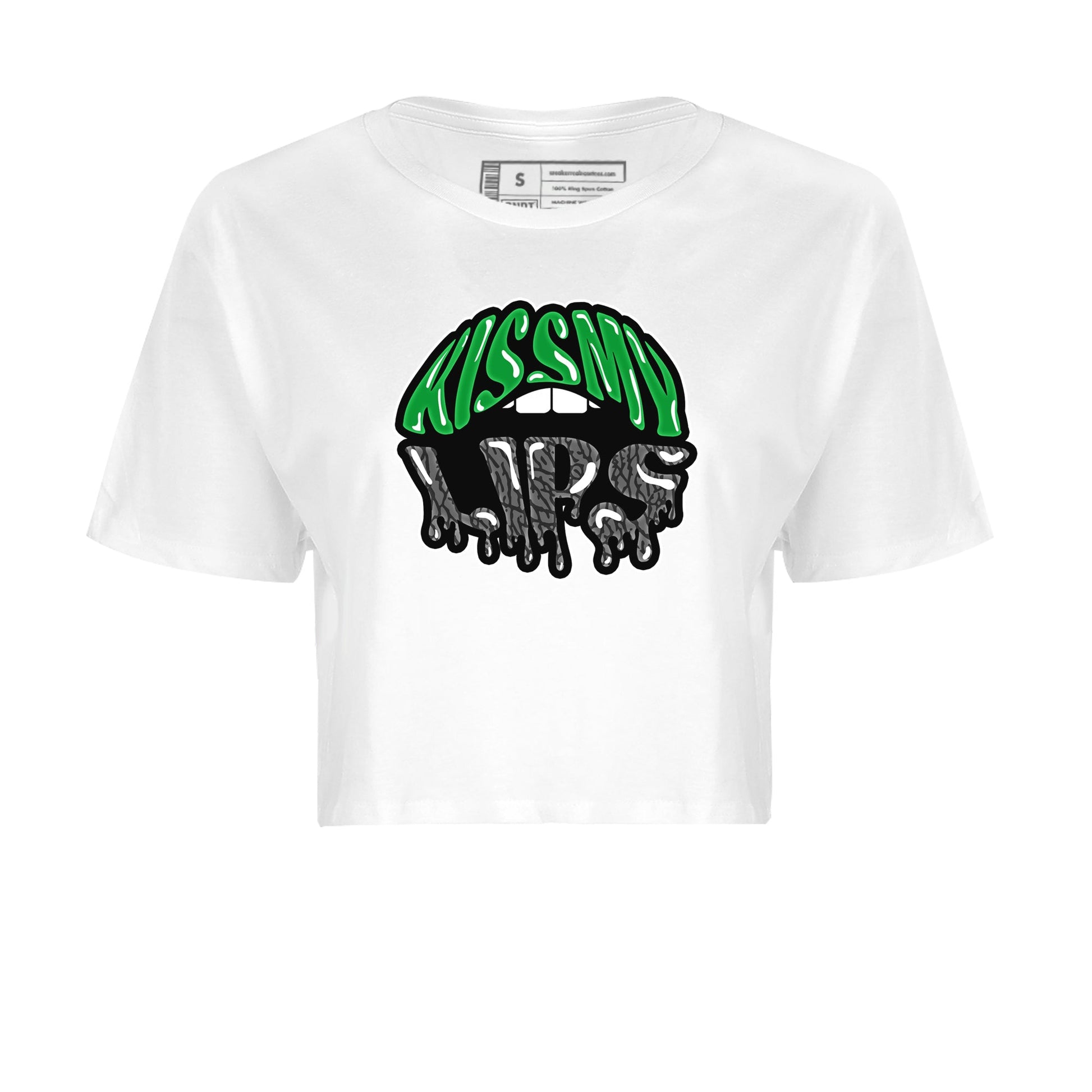 Air Jordan 3 Lucky Green Sneaker Match Tees Kiss My Lips Sneaker Tees AJ3 Lucky Green Sneaker Release Tees Women's Shirts White 2