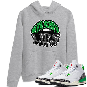 Air Jordan 3 Lucky Green Sneaker Match Tees Kiss My Lips Sneaker Tees AJ3 Lucky Green Sneaker Release Tees Unisex Shirts Heather Grey 1
