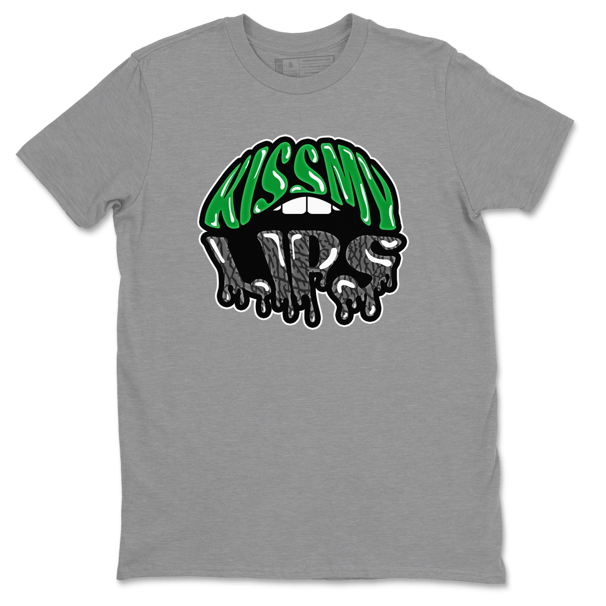 Air Jordan 3 Lucky Green Sneaker Match Tees Kiss My Lips Sneaker Tees AJ3 Lucky Green Sneaker Release Tees Unisex Shirts Heather Grey 2