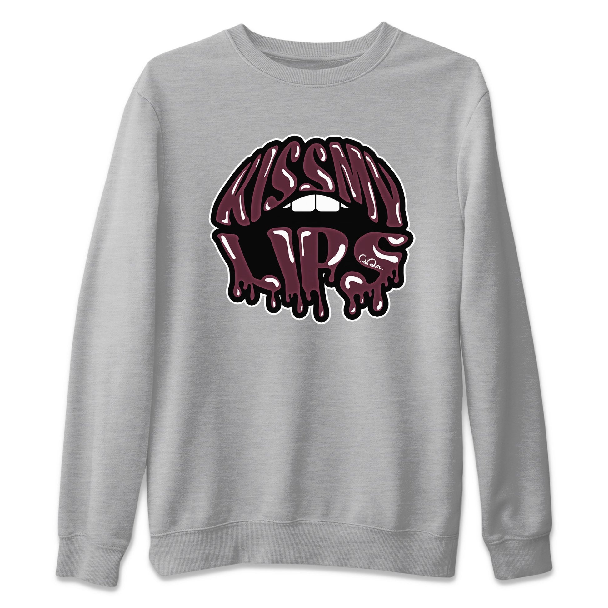 Air Jordan 5 Burgundy Sneaker Match Tees Kiss My Lips Sneaker Tees AJ5 Burgundy Sneaker Release Tees Unisex Shirts Heather Grey 2