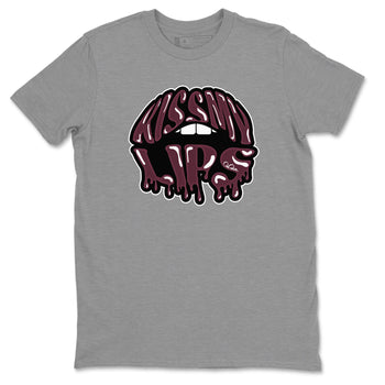 Air Jordan 5 Burgundy Sneaker Match Tees Kiss My Lips Sneaker Tees AJ5 Burgundy Sneaker Release Tees Unisex Shirts Heather Grey 2