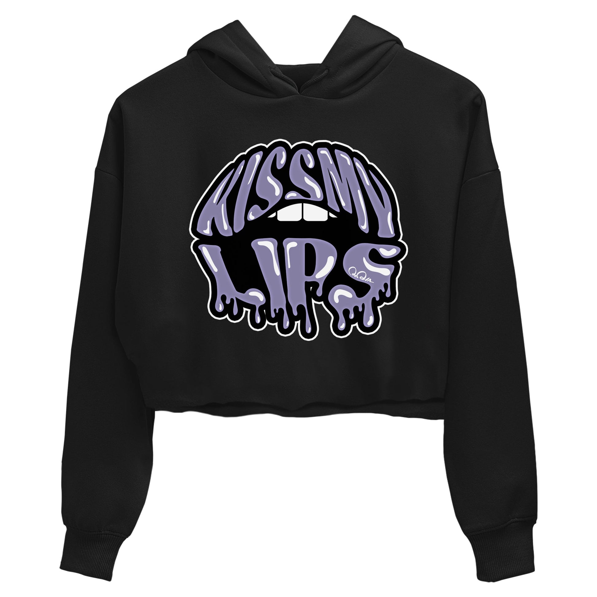 Air Jordan 5 Indigo Haze Sneaker Match Tees Kiss My Lips Sneaker Tees AJ5 Indigo Haze Sneaker Release Tees Women's Shirts Black 2