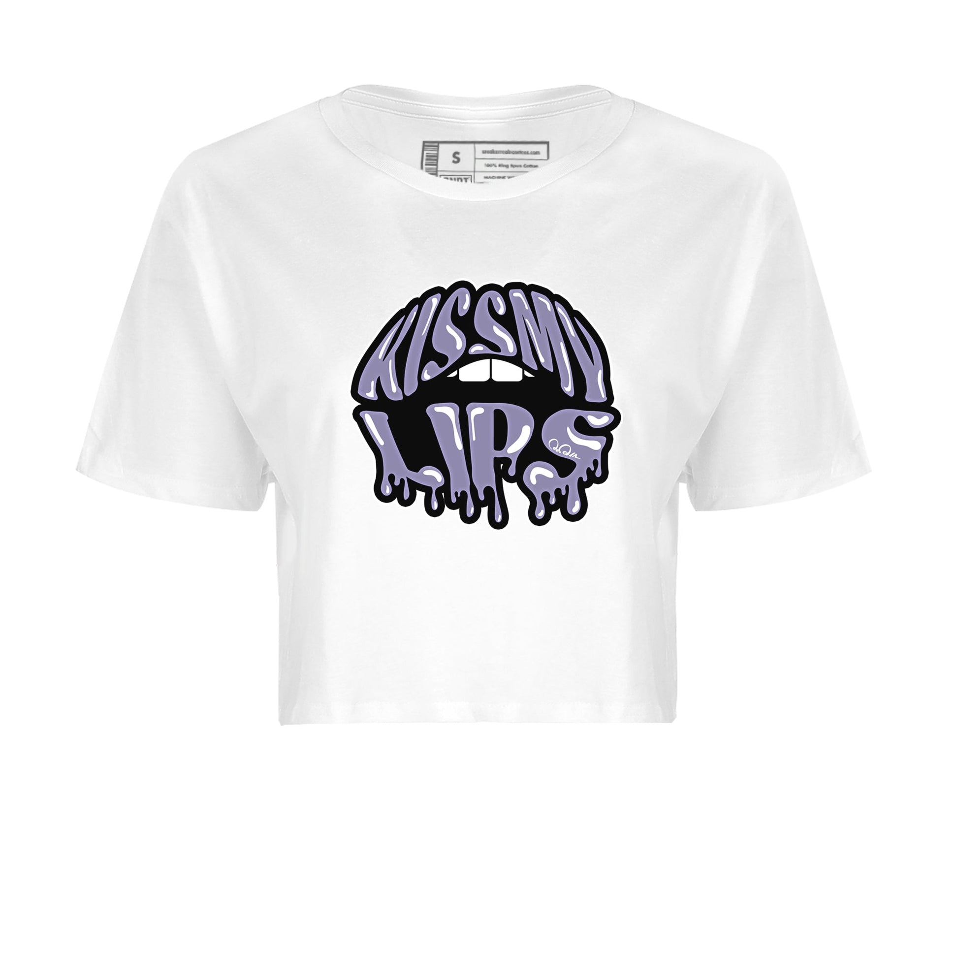 Air Jordan 5 Indigo Haze Sneaker Match Tees Kiss My Lips Sneaker Tees AJ5 Indigo Haze Sneaker Release Tees Women's Shirts White 2