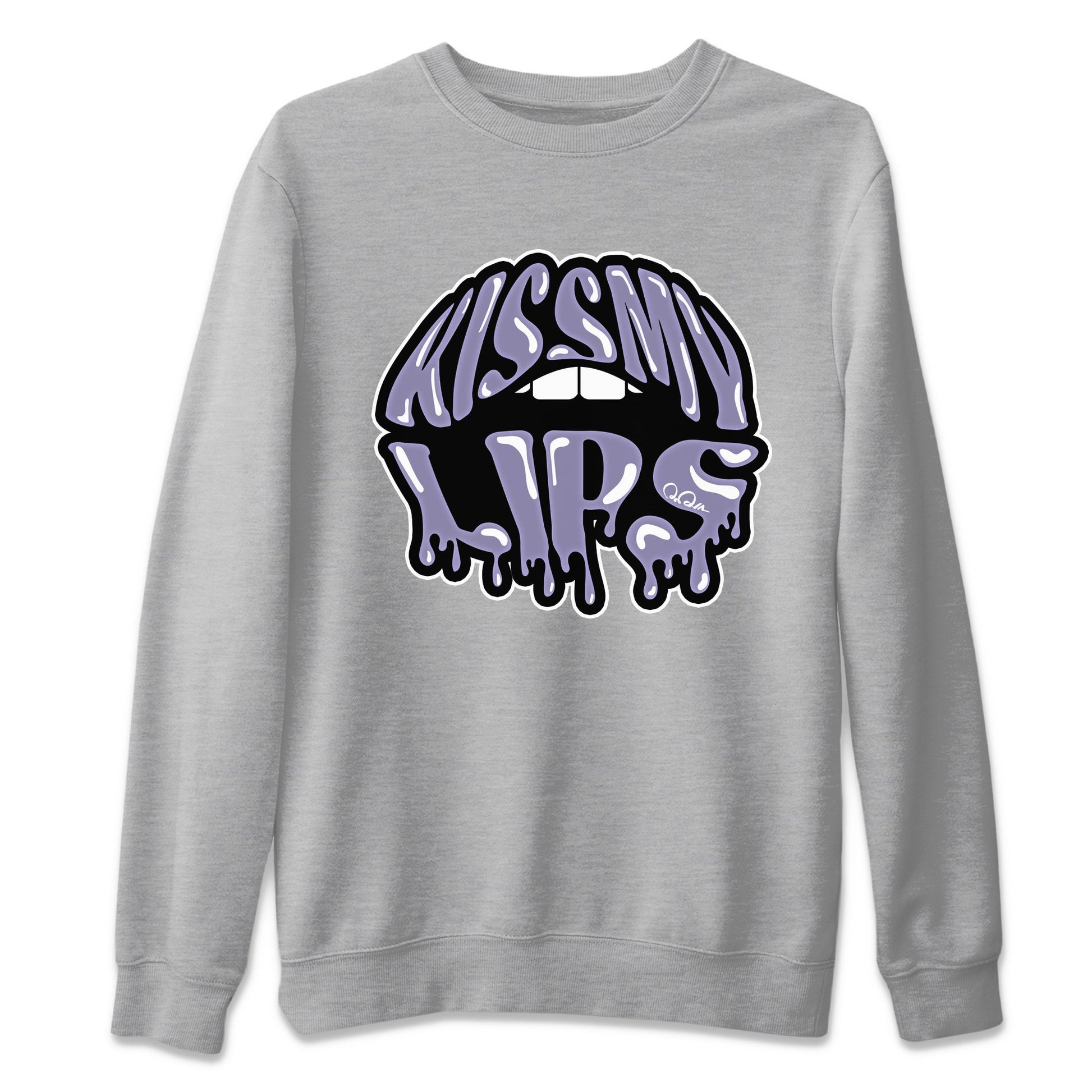 Air Jordan 5 Indigo Haze Sneaker Match Tees Kiss My Lips Sneaker Tees AJ5 Indigo Haze Sneaker Release Tees Unisex Shirts Heather Grey 2