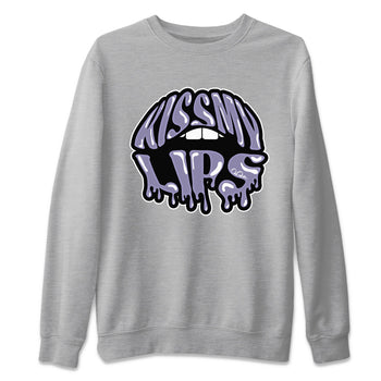 Air Jordan 5 Indigo Haze Sneaker Match Tees Kiss My Lips Sneaker Tees AJ5 Indigo Haze Sneaker Release Tees Unisex Shirts Heather Grey 2
