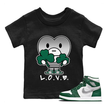 Jordan 1 Gorge Green Sneaker Match Tees L.O.V.E Sneaker Tees Jordan 1 Gorge Green Sneaker Release Tees Kids Shirts