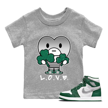 Jordan 1 Gorge Green Sneaker Match Tees L.O.V.E Sneaker Tees Jordan 1 Gorge Green Sneaker Release Tees Kids Shirts