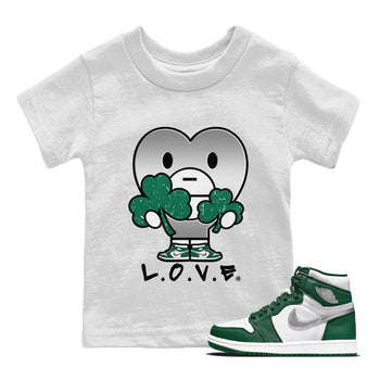 Jordan 1 Gorge Green Sneaker Match Tees L.O.V.E Sneaker Tees Jordan 1 Gorge Green Sneaker Release Tees Kids Shirts