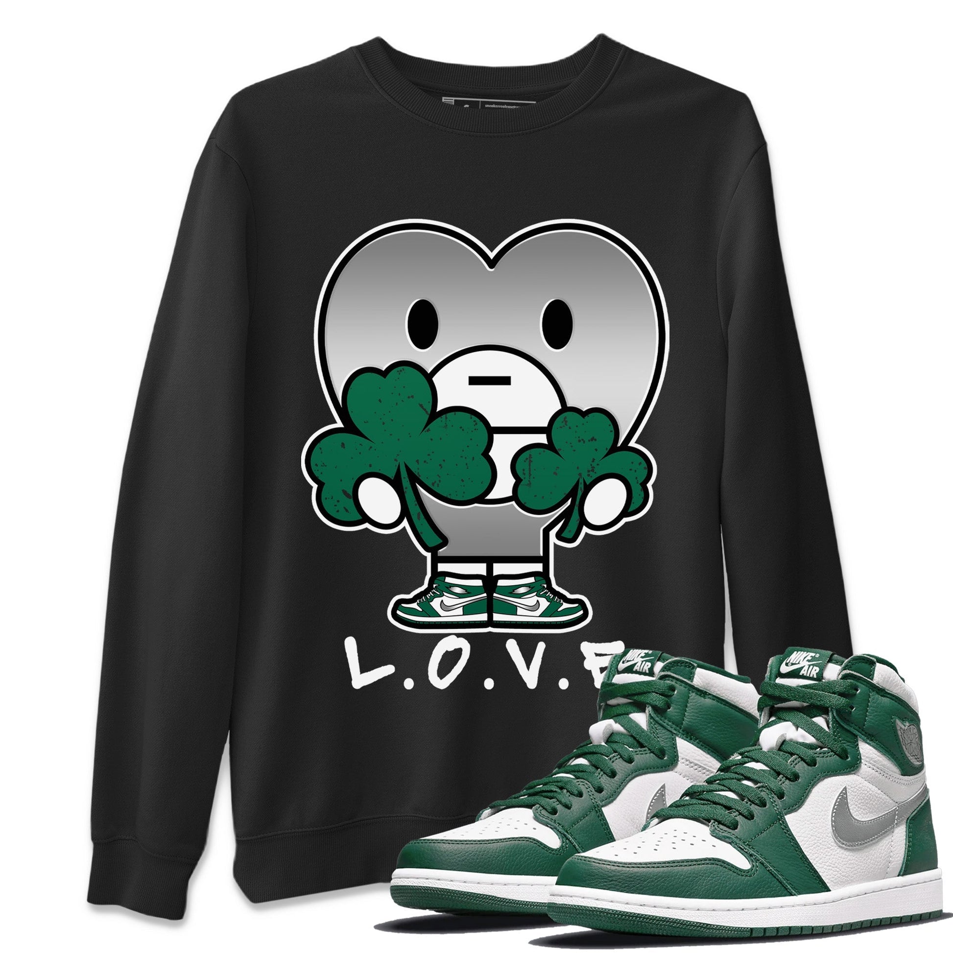 Jordan 1 Gorge Green Sneaker Match Tees L.O.V.E Sneaker Tees Jordan 1 Gorge Green Sneaker Release Tees Unisex Shirts