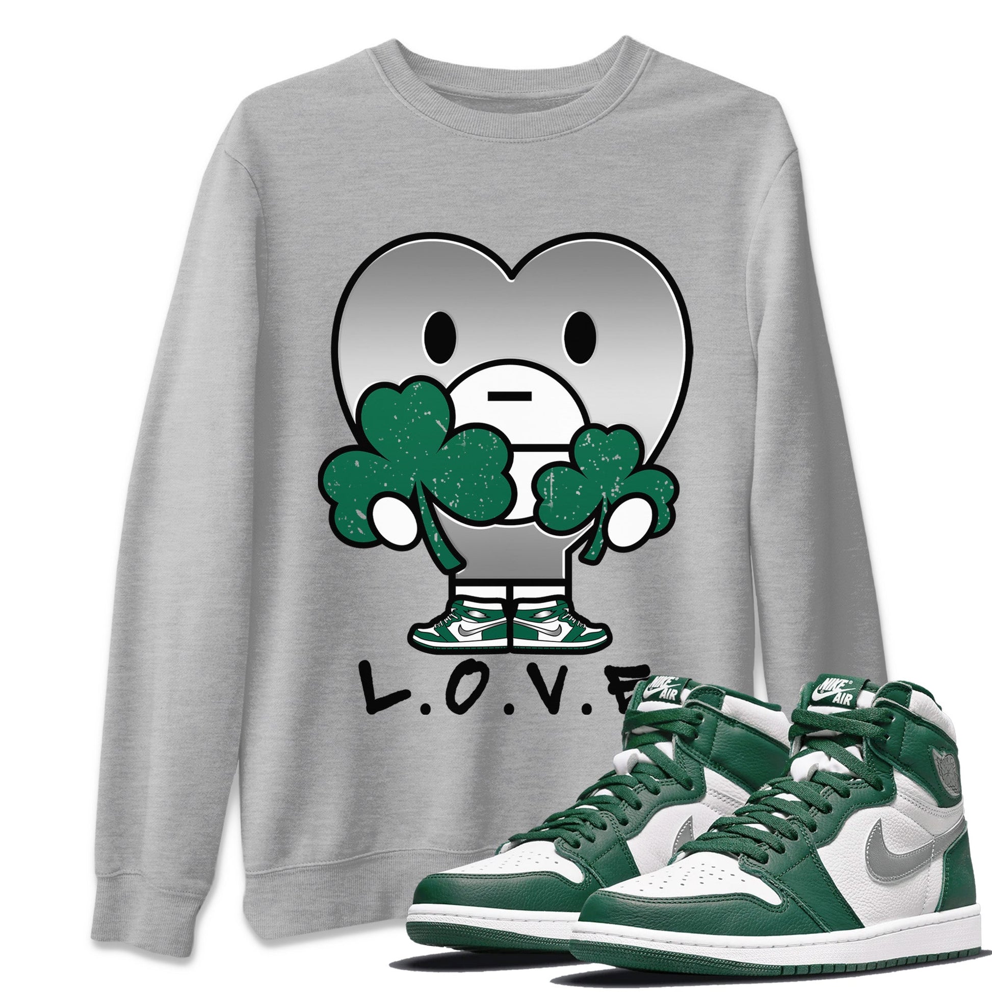 Jordan 1 Gorge Green Sneaker Match Tees L.O.V.E Sneaker Tees Jordan 1 Gorge Green Sneaker Release Tees Unisex Shirts