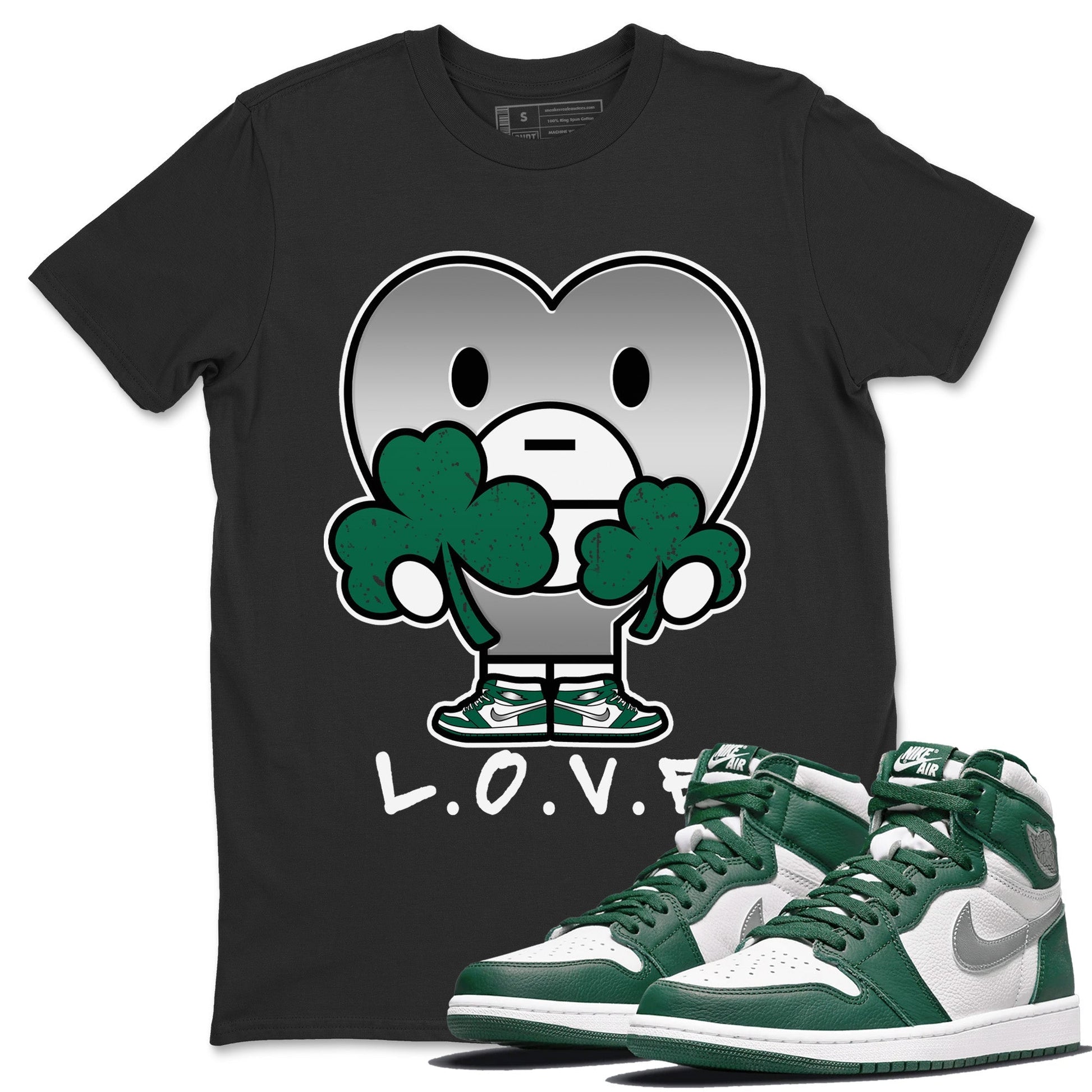 Jordan 1 Gorge Green Sneaker Match Tees L.O.V.E Sneaker Tees Jordan 1 Gorge Green Sneaker Release Tees Unisex Shirts