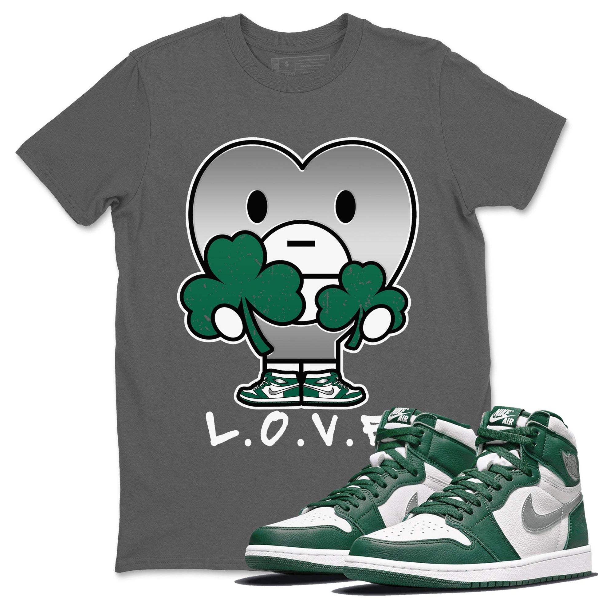 Jordan 1 Gorge Green Sneaker Match Tees L.O.V.E Sneaker Tees Jordan 1 Gorge Green Sneaker Release Tees Unisex Shirts