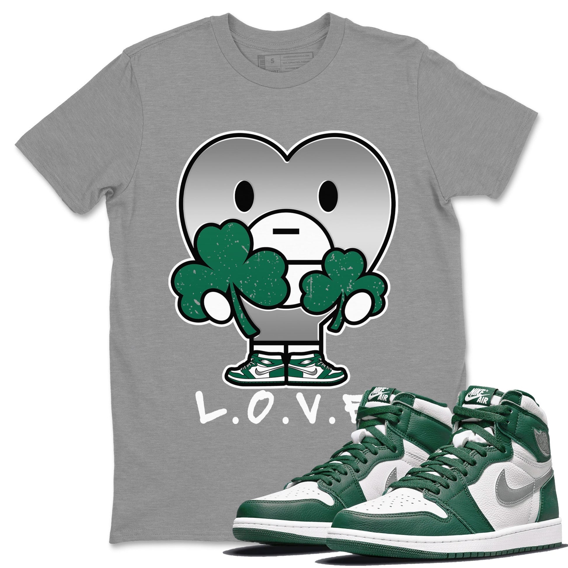 Jordan 1 Gorge Green Sneaker Match Tees L.O.V.E Sneaker Tees Jordan 1 Gorge Green Sneaker Release Tees Unisex Shirts