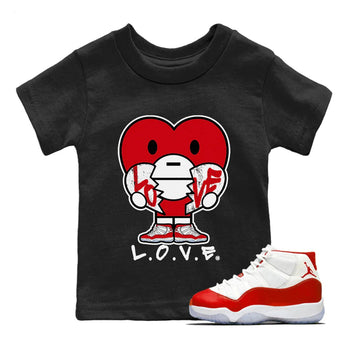 Jordan 11 Cherry Sneaker Match Tees L.O.V.E Sneaker Tees Jordan 11 Cherry Sneaker Release Tees Kids Shirts