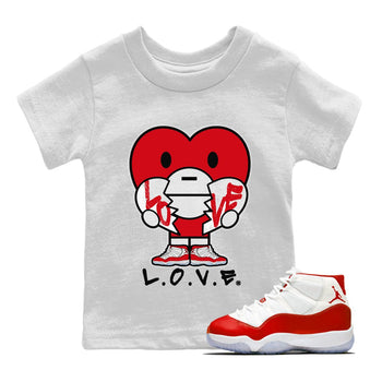 Jordan 11 Cherry Sneaker Match Tees L.O.V.E Sneaker Tees Jordan 11 Cherry Sneaker Release Tees Kids Shirts