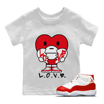 Jordan 11 Cherry Sneaker Match Tees L.O.V.E Sneaker Tees Jordan 11 Cherry Sneaker Release Tees Kids Shirts