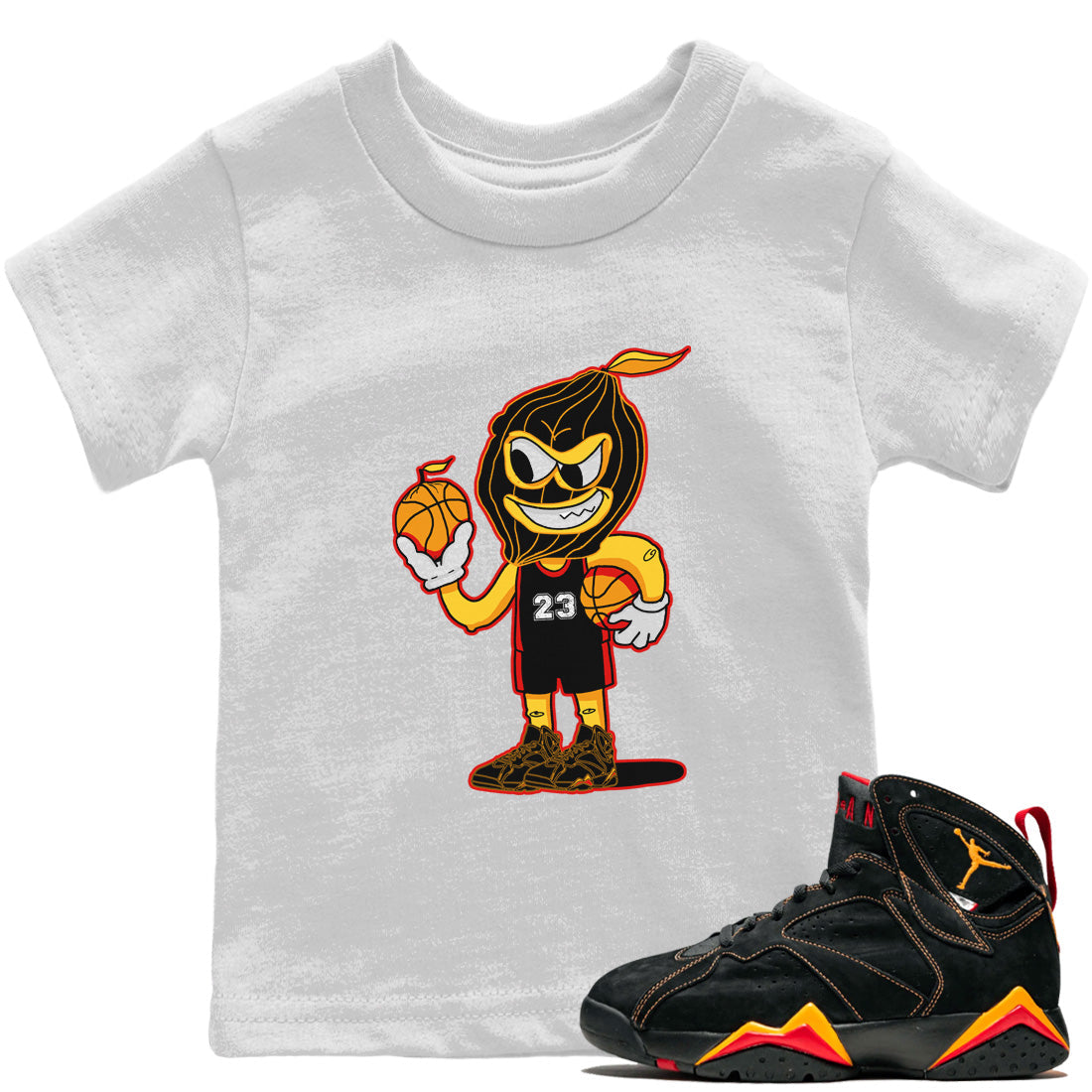 Jordan 7 Citrus Sneaker Match Tees Lemon Guy Sneaker Tees Jordan 7 Citrus Sneaker Release Tees Kids Shirts