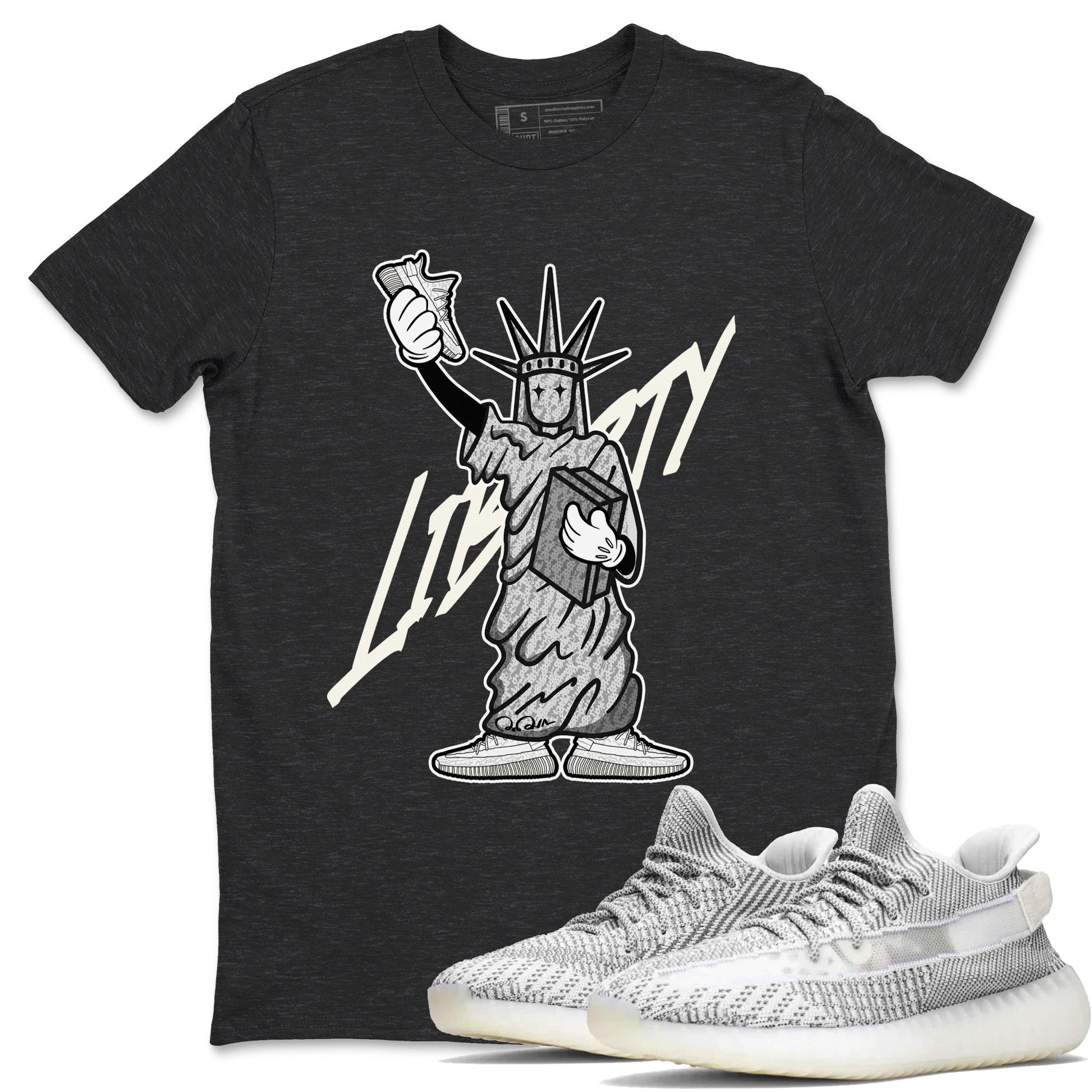 Yeezy 350 Static shirt to match jordans Liberty Of Staute sneaker tees Adidas Yeezy 350 Static SNRT Sneaker Release Tees Unisex Charcoal Heather 1 T-Shirt