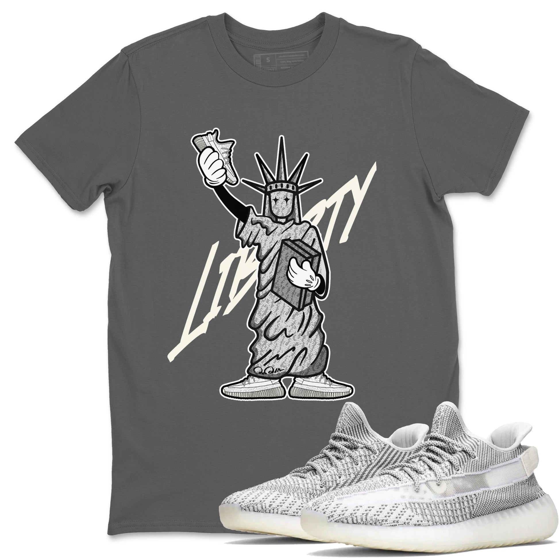 Yeezy 350 Static shirt to match jordans Liberty Of Staute sneaker tees Adidas Yeezy 350 Static SNRT Sneaker Release Tees Unisex Cool Grey 1 T-Shirt