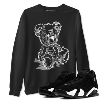 AJ14 Panda shirt to match jordans Line Bear sneaker match tees Air Jordan 14 Panda SNRT Sneaker Release Tees Unisex Black 1 T-Shirt