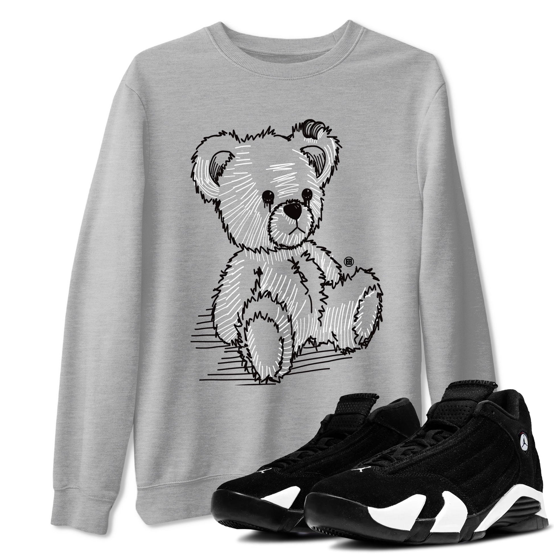 AJ14 Panda shirt to match jordans Line Bear sneaker match tees Air Jordan 14 Panda SNRT Sneaker Release Tees Unisex Heather Grey 1 T-Shirt