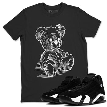 AJ14 Panda shirt to match jordans Line Bear sneaker match tees Air Jordan 14 Panda SNRT Sneaker Release Tees Unisex Black 1 T-Shirt