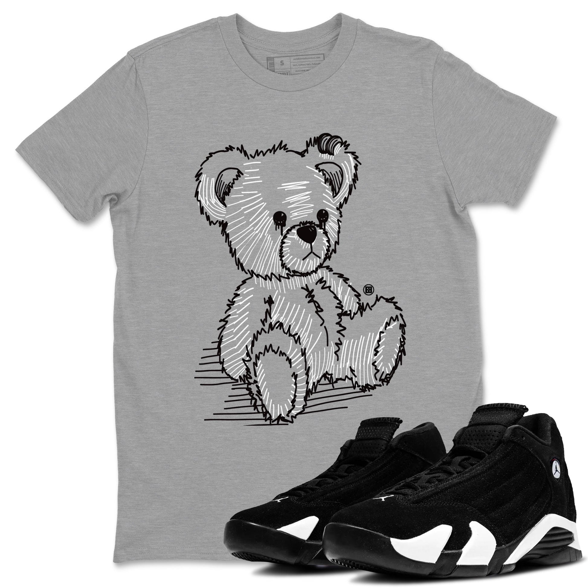 AJ14 Panda shirt to match jordans Line Bear sneaker match tees Air Jordan 14 Panda SNRT Sneaker Release Tees Unisex Heather Grey 1 T-Shirt