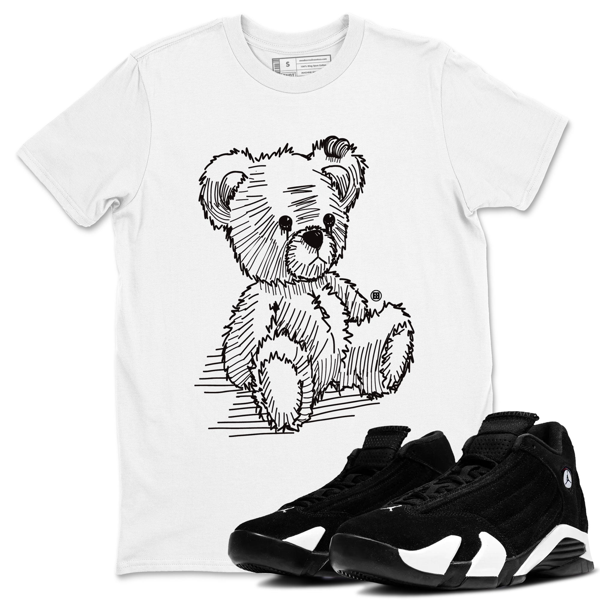 AJ14 Panda shirt to match jordans Line Bear sneaker match tees Air Jordan 14 Panda SNRT Sneaker Release Tees Unisex White 1 T-Shirt