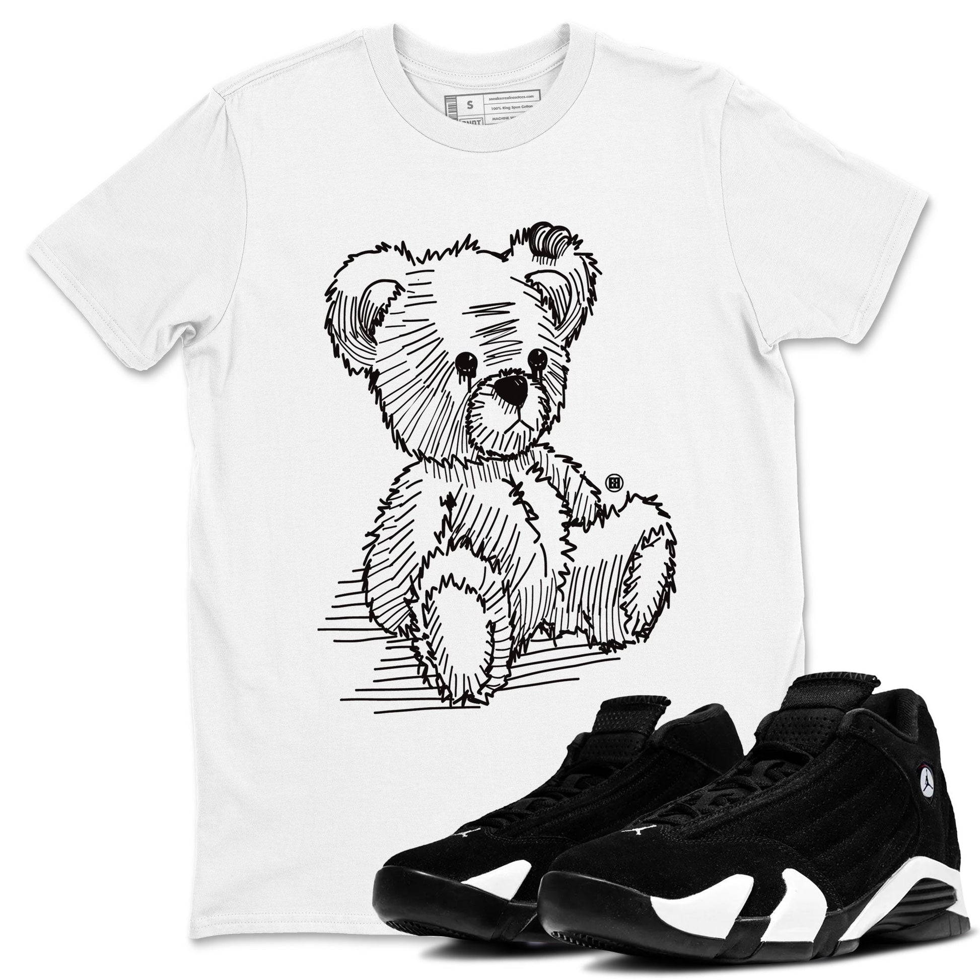 AJ14 Panda shirt to match jordans Line Bear sneaker match tees Air Jordan 14 Panda SNRT Sneaker Release Tees Unisex White 1 T-Shirt