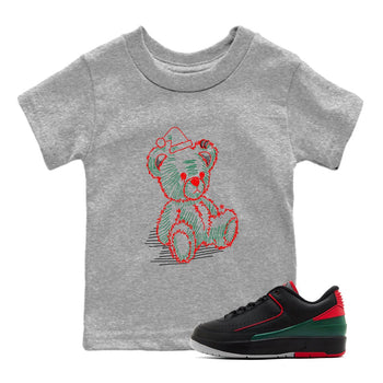 Air Jordan 2 Christmas shirt to match jordans Line Bear holiday christmas sneaker match tees AJ2 Low Christmas SNRT Sneaker Release Tees Baby Toddler Heather Grey 1 T-Shirt